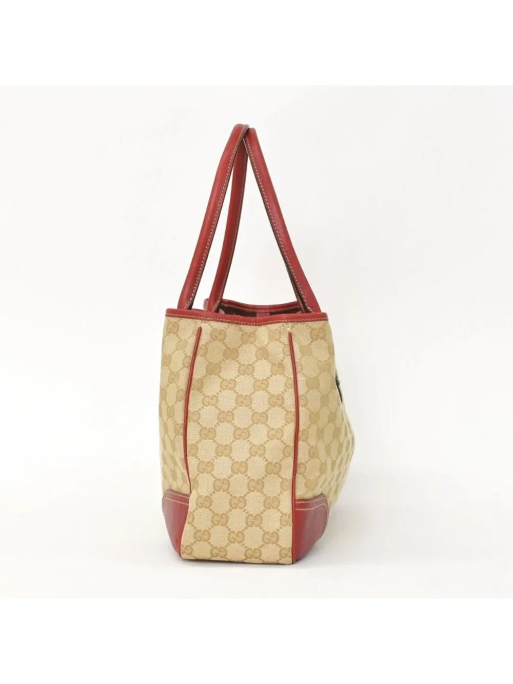 Gucci Handbag GG Canvas Sherry Line Leather Beige